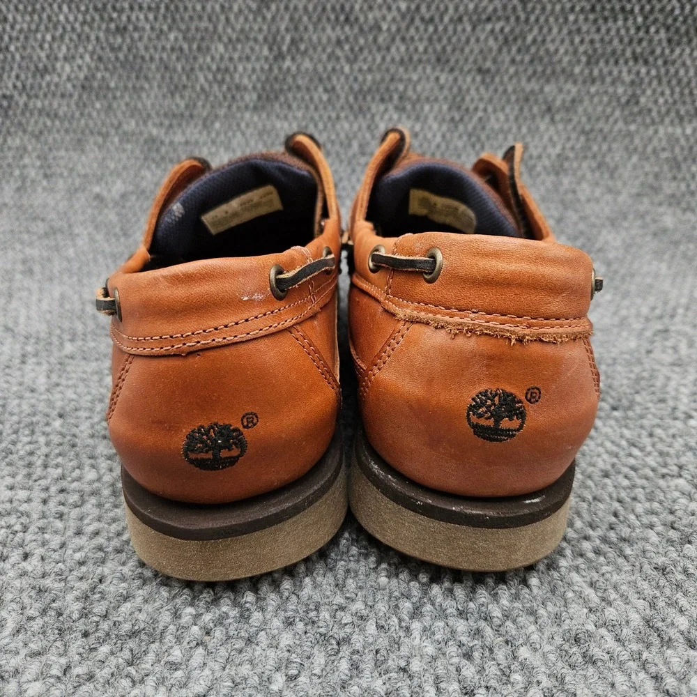 Timberland (Men's 10) Brown 2 Eye Boat Shoes Classic Leather Nautical Loafers
